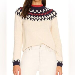 Callahan Sweater Fair Isle Cream Knit Cotton Blend sold by Anthropologie
